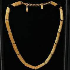 Monet Modernist gold plated gilt necklace 1950`s ca, American